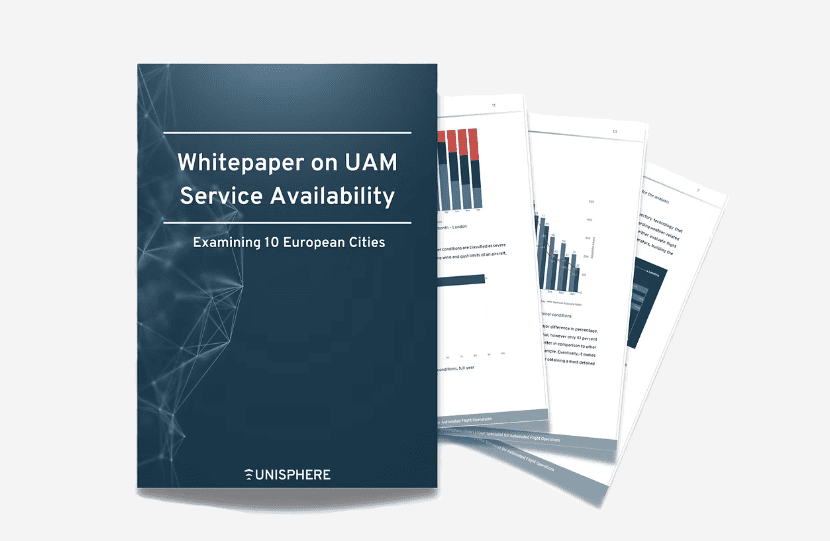 Whitepaper on UAM Service Availability Title Page with backpapers from Unisphere