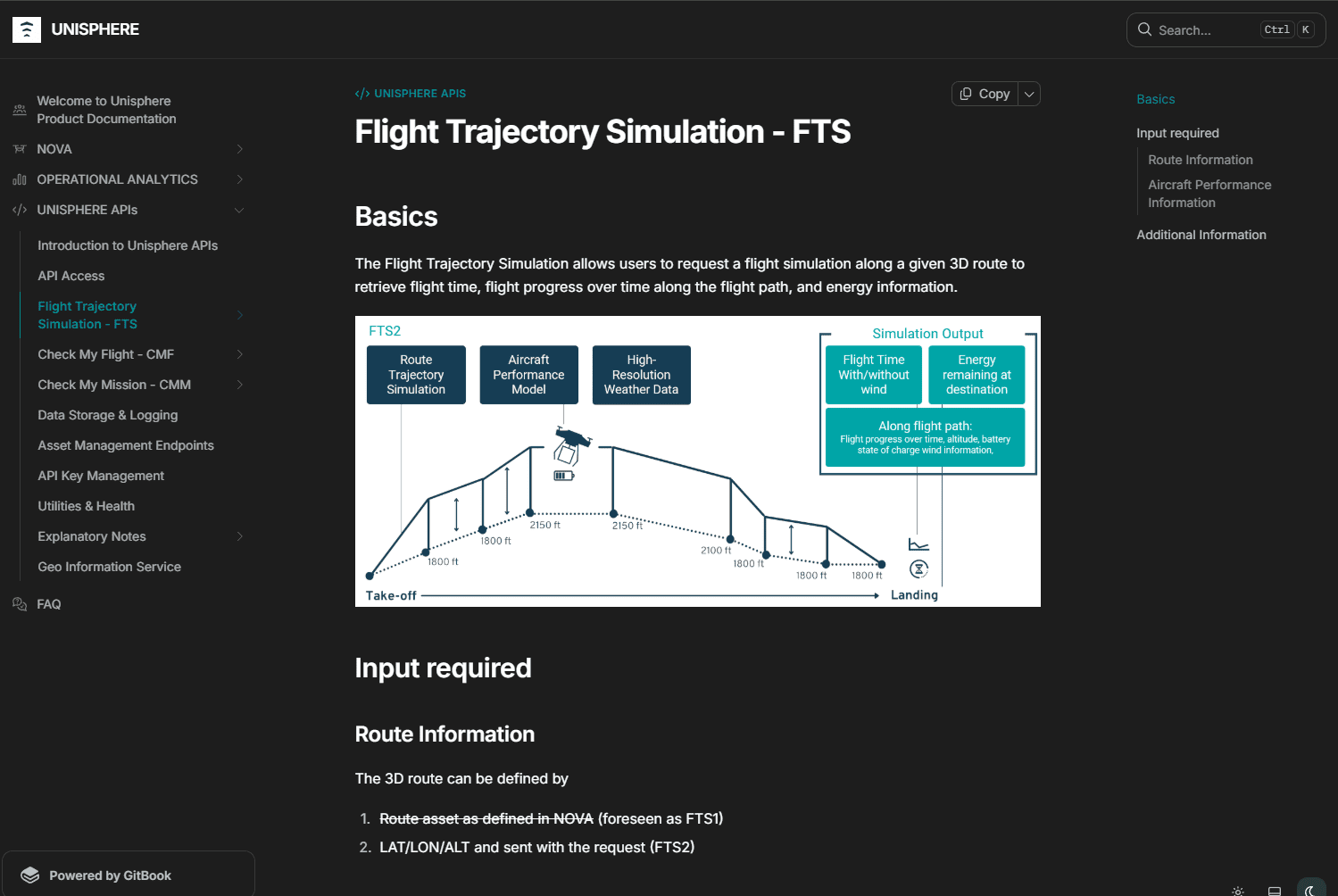 Screenshot of the interface of Unisphere's Documentation about API