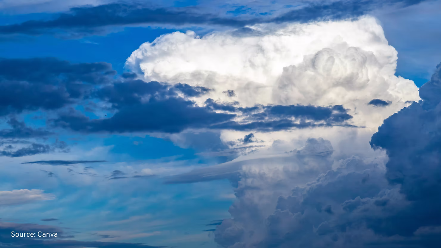 Cumulonimbus cloud A picture a cumulonimbus cloud up in the sky.